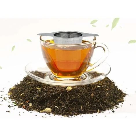 Extra Fine 18/8 Stainless Steel Tea Infuser Mesh Strainer With Large Capacity & Perfect Size Double Handles For Hanging On Teapots, Mugs, Cups To Steep Loose Leaf Tea And Coffee 3 Extra Fine 18/8 Stainless Steel Tea Infuser Mesh Strainer With Large Capacity & Perfect Size Double Handles For Hanging On Teapots, Mugs, Cups To Steep Loose Leaf Tea And Coffee - Image 3