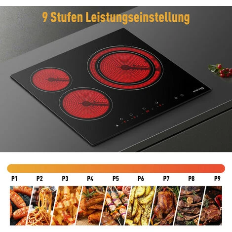 Built-in Ceramic Hob, 3 Zones Electric Cooktop In Black, 5400W Total Output, With Dual Zone Touch Control Timer Child Lock Gasland Chef CH603BF 3 Built-in Ceramic Hob, 3 Zones Electric Cooktop In Black, 5400W Total Output, With Dual Zone Touch Control Timer Child Lock Gasland Chef CH603BF - Image 3