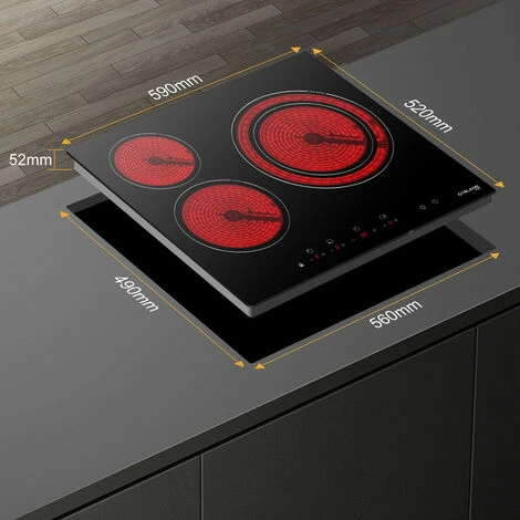 Built-in Ceramic Hob, 3 Zones Electric Cooktop In Black, 5400W Total Output, With Dual Zone Touch Control Timer Child Lock Gasland Chef CH603BF 5 Built-in Ceramic Hob, 3 Zones Electric Cooktop In Black, 5400W Total Output, With Dual Zone Touch Control Timer Child Lock Gasland Chef CH603BF - Image 5