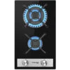 Built-in 2 Burners Gas Hob, Black Tempered Glass Gas Cooktop, NG/LPG Convertible Gasland Chef GH30BF