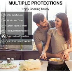 Ceramic Hob, 30cm Built-in 2 Zones Electric Cooktop Black Glass Cooker With Touch Controls & Timer, 3200W [Energy Class A+] Thermomate CHTB302 -Home Chef Shop 71426708 3