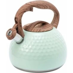 Kettle 2.8L Tea Kettle,With Wood Grain Handle Whistling Kettle, Kettle Induction Stainless Steel,Green White Blue Retro Universal Food Grade Tea Kettle For All Hotplates -Home Chef Shop 71635331 1