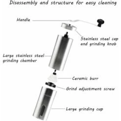 Moulin à Café Manuel Avec Réglage Réglable - Moulin à Bière Et Acier Inoxydable - Moulin à Café Pour Aeropress, Café Filtre, Expresso, Presse Française, Infusion Turque -Home Chef Shop 72509562 5