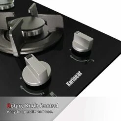 Karinear 30cm Built-in 2 Burners Gas Hob Black Tempered Glass Gas Cooktop, Cast Iron Pan Support, NG/LPG Convertible -Home Chef Shop 72566701 4