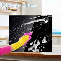 Karinear Ceramic Hob, 60cm Built-in 4 Zones Electric Cooktop With Dual Oval Zone 6600W, Hard Wired, No Plug Included -Home Chef Shop 72566712 5