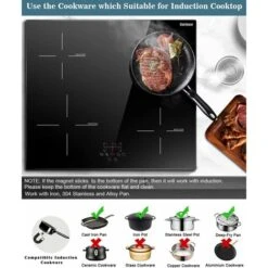 Induction Hob, Karinear 4 Burner Induction Cooker, Built-in Induction Hob, Electric Hob With Touch Control, Timer, Child Lock, 6600W -Home Chef Shop 72566713 5