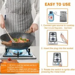 2 Burners Gas Hob, Built-in Gas Cooktop With With Flame Failure Protection 30cm Stainless Steel LPG/NG Convertible Included Plug -Home Chef Shop 72566714 5