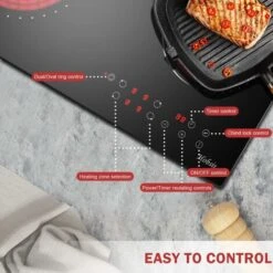 Ceramic Hob, 4 Zone Built-in Electric Hob 60cm, Ceramic Cooktop With Touch Control, 6400W, 9 Power Levels, Dual Ring Zone, Oval Zone, Timer, Child Lock, For All Pots, Hard Wired, Without Plug 8 Ceramic Hob, 4 Zone Built-in Electric Hob 60cm, Ceramic Cooktop With Touch Control, 6400W, 9 Power Levels, Dual Ring Zone, Oval Zone, Timer, Child Lock, For All Pots, Hard Wired, Without Plug -Home Chef Shop 72566715 4