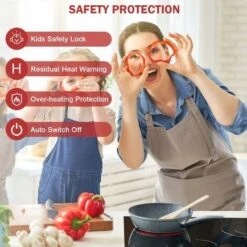 Ceramic Hob, 4 Zone Built-in Electric Hob 60cm, Ceramic Cooktop With Touch Control, 6400W, 9 Power Levels, Dual Ring Zone, Oval Zone, Timer, Child Lock, For All Pots, Hard Wired, Without Plug 9 Ceramic Hob, 4 Zone Built-in Electric Hob 60cm, Ceramic Cooktop With Touch Control, 6400W, 9 Power Levels, Dual Ring Zone, Oval Zone, Timer, Child Lock, For All Pots, Hard Wired, Without Plug -Home Chef Shop 72566715 5