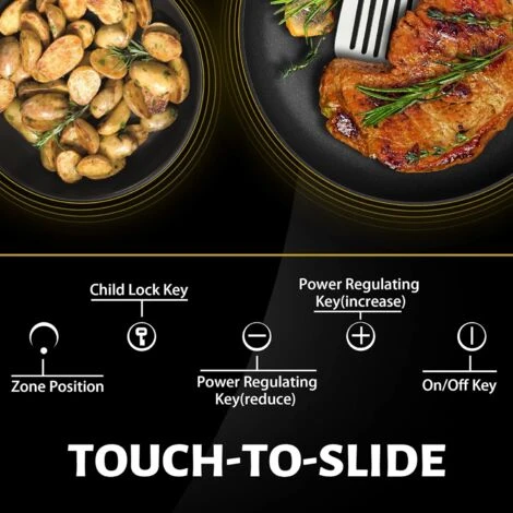 NOXTON Ceramic Hob, Built-in 4 Zone Electric Hobs 60cm Black Glass Panel Cooker With Touch Controls 3 NOXTON Ceramic Hob, Built-in 4 Zone Electric Hobs 60cm Black Glass Panel Cooker With Touch Controls - Image 3