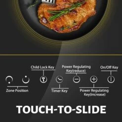 NOXTON Ceramic Hob, 2 Zone Domino Cooker Built-in 30cm Electric Hobs Black Glass Hot Plate Cooktop With Touch Controls -Home Chef Shop 72566717 3
