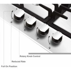 NOXTON Built-in 4 Burner Gas Cooker, Stainless Steel Gas Hob With Flame Out Protection, Cast Iron Pan Support, NG/LPG Kit, 59cm X 51cm 8 NOXTON Built-in 4 Burner Gas Cooker, Stainless Steel Gas Hob With Flame Out Protection, Cast Iron Pan Support, NG/LPG Kit, 59cm X 51cm -Home Chef Shop 72566718 4