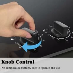 Induction Hob Black Glass Electric Cooktop Built-in 4 Zone Electric Hob With Knob 60cm, 7200W, Hard Wire, No Plug Included -Home Chef Shop 73150172 3