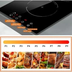 2 Zone Induction Hob, Hobsir Electric Hob 30cm, Built-in Induction Cooker, Touch Control, 9 Heating Levels, Safety Lock, Timer, 3500W, Hard Wire, No Plug Included -Home Chef Shop 73150173 4