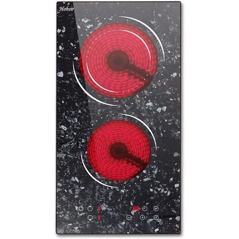 2 Zone Ceramic Hob, Hobsir Built-in Electric Hob 30cm, Marble, 3200W, Touch Control, Doul Zone, 9 Heating Levels, Safety Lock,Timer, Hard Wire, No Plug Included, LH07 1 2 Zone Ceramic Hob, Hobsir Built-in Electric Hob 30cm, Marble, 3200W, Touch Control, Doul Zone, 9 Heating Levels, Safety Lock,Timer, Hard Wire, No Plug Included, LH07