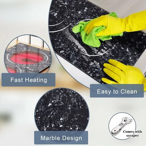 2 Zone Ceramic Hob, Hobsir Built-in Electric Hob 30cm, Marble, 3200W, Touch Control, Doul Zone, 9 Heating Levels, Safety Lock,Timer, Hard Wire, No Plug Included, LH07 4 2 Zone Ceramic Hob, Hobsir Built-in Electric Hob 30cm, Marble, 3200W, Touch Control, Doul Zone, 9 Heating Levels, Safety Lock,Timer, Hard Wire, No Plug Included, LH07 - Image 4