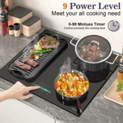 Plug In Induction Hob, Hobsir 4 Zones Electric Hob 60cm With Flexible Zone For Griddle Plate, Bulit-in, 2800W, Slider Touch, Timer, Child-safety Lock, Pause Function,13 Amp -Home Chef Shop 73150179 4