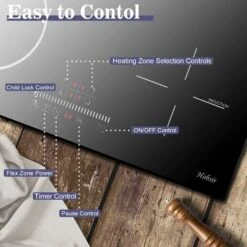 Plug In Induction Hob, Hobsir 4 Zones Electric Hob 60cm With Flexible Zone For Griddle Plate, Bulit-in, 2800W, Slider Touch, Timer, Child-safety Lock, Pause Function,13 Amp -Home Chef Shop 73150179 5