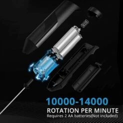 Handheld Milk Frother, Electric Milk Frothers, Coffee Frother, Mini Milk Whisk, Foam Maker, Drink Mixer For Coffee, Milk, Lattes, Cappuccino, Creamer, Matcha (Black) -Home Chef Shop 74246967 5