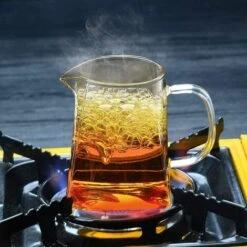 1 Piece Clear Square Bottom Teapot With Clear Glass Infuser, Household Borosilicate Infuser, Perfect For Tea And Coffee (950ml) -Home Chef Shop 76892947 5