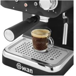 Swan Espresso Coffee Machine, Retro Pump, Black, ESE Pods Or Ground - SK22110BN -Home Chef Shop 77196602 3