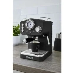 Swan Espresso Coffee Machine, Retro Pump, Black, ESE Pods Or Ground - SK22110BN -Home Chef Shop 77196602 4