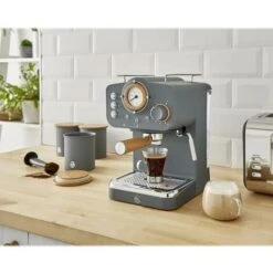 Swan Espresso Coffee Machine, Nordic Grey, ESE Pods Or Ground - SK22110BN 7 Swan Espresso Coffee Machine, Nordic Grey, ESE Pods Or Ground - SK22110BN -Home Chef Shop 77196603 3