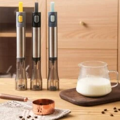 Milk Frother Rechargeable Operated Frother For Coffee, Frother Whisk, Mini Blender Handheld And Electric Mixer Grey -Home Chef Shop 78327189 5