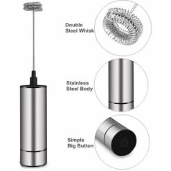 Electric Milk Frother, BR-Vie Milk Frother, Stainless Steel Milk Frother, And Cold Frother For Coffees, Espressos, Lattes, Cappuccinos -Home Chef Shop 80272769 4