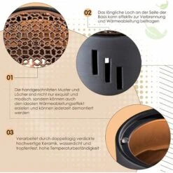 Ceramic Teapot Warmer Candle Warmer Stand Tea With Metal Rack Tea Stove Milk Warmer For Home Coffee Milk Tea (without Candle) READCLY -Home Chef Shop 80962936 3