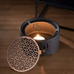 Ceramic Teapot Warmer Candle Warmer Stand Tea With Metal Rack Tea Stove Milk Warmer For Home Coffee Milk Tea (without Candle) READCLY -Home Chef Shop 80962936 4