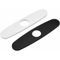 10 Bathroom Kitchen Faucet Hole Deck Plate Matte Black Escutcheon Plate For 1 Or 3 Holes, 1 Piece, Black -Home Chef Shop 81324604 3