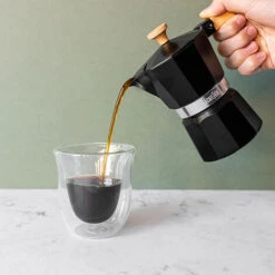 La Cafetiere Espresso Maker 3 Cup Black Wood Effect Handle -Home Chef Shop 83670265 3