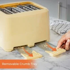 Beige 4 Slice Toaster Family Size 1400W With Variable Browning Control -Home Chef Shop 83743689 5