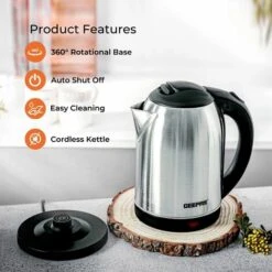 Electric Kettle Stainless Steel Cordless Jug 1.8L Overheat Protection Geepas -Home Chef Shop 83743717 3