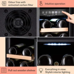 Klarstein Vinovilla 17 Built-In Duo Vilhelmine Edition Wine Fridge 17 Bottles 3-Colour Glass Door -Home Chef Shop 87106525 5