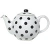 London Pottery Globe 2 Cup Teapot White With Black Spots