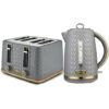 Tower Empire Kettle And 4 Slot Toaster Set Grey
