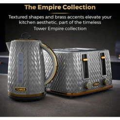 Tower Empire Kettle And 4 Slot Toaster Set Grey -Home Chef Shop 87187053 4