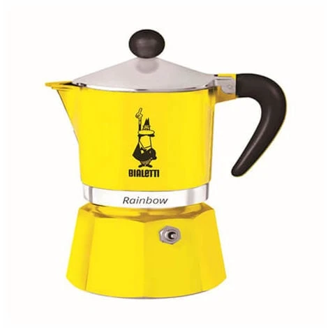 Bialetti Rainbow 3 Cup Coffee Maker Yellow 1 Bialetti Rainbow 3 Cup Coffee Maker Yellow