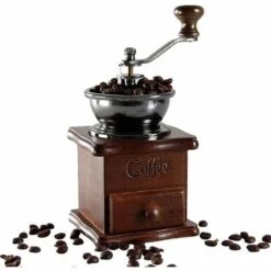 Manual Coffee Bean Grinder Hand Spice Herb Vintage Style Retro Wooden Burr Coffee Bean Grinder Knot Machine Cereal Grinder - Gift For Lover
