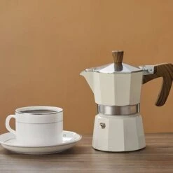Classic Espresso Maker For Great Strong Flavored Espresso, Italian Style Aluminous Espresso Mocha Maker, Cuban And Greek Coffee Maker, Moka Pot, PercolatoBeige150 Brewer -Home Chef Shop 87625382 4