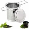 Tea Filter, Stainless Steel Tea Strainer, Tea Strainer, Tea Infuser Tea Strainer With Lid, Fine Hole Tea Filter, Foldable Handle Design Suitable For Cups/Teapot