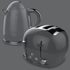 The Funky Appliance Company 1.7 Litre Kettle And 4 Slice Toaster Set Grey