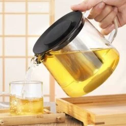 Glass Teapot With Heat Resistant Stainless Steel Infuser For Tea, Tea, Tea, Tea, Tea, Tea, Clear Tea 1500ml -Home Chef Shop 88297804 4