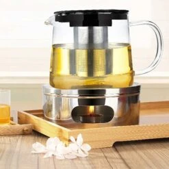 Glass Teapot With Heat Resistant Stainless Steel Infuser For Tea, Tea, Tea, Tea, Tea, Tea, Clear Tea 1500ml -Home Chef Shop 88297804 5