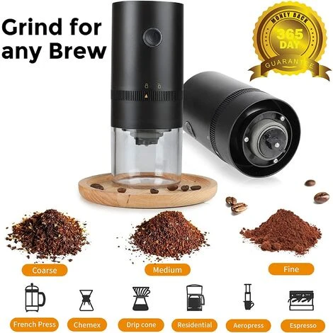 Portable Electric Coffee Grinder, Rechargeable Compact Grinder, Adjustable Ceramic Conical Burr, Fine Grind, Perfect For On The Go 2 Portable Electric Coffee Grinder, Rechargeable Compact Grinder, Adjustable Ceramic Conical Burr, Fine Grind, Perfect For On The Go - Image 2