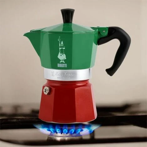 Bialetti Moka Express 3 Cup Espresso Maker Tricolore Italia 2 Bialetti Moka Express 3 Cup Espresso Maker Tricolore Italia - Image 2