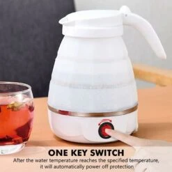 Collapsible Kettle 0.6L Silicone Travel Kettle Collapsible Electric Kettle, Mini Portable Kettle With Stainless Steel Bottom For Camping, Travel, Vacation 600w Fast Boil -Home Chef Shop 88923885 4
