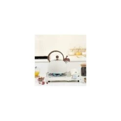 2.5 Liter Stainless Steel Whistling Kettle, Whistling Tea Kettle For Induction Gas Cookers, Easy To Clean, White -Home Chef Shop 88923900 3